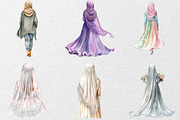 Hijab Girl Backside Clipart, an Illustration by DreamCafeArt (Thumbnail 2 of 8)