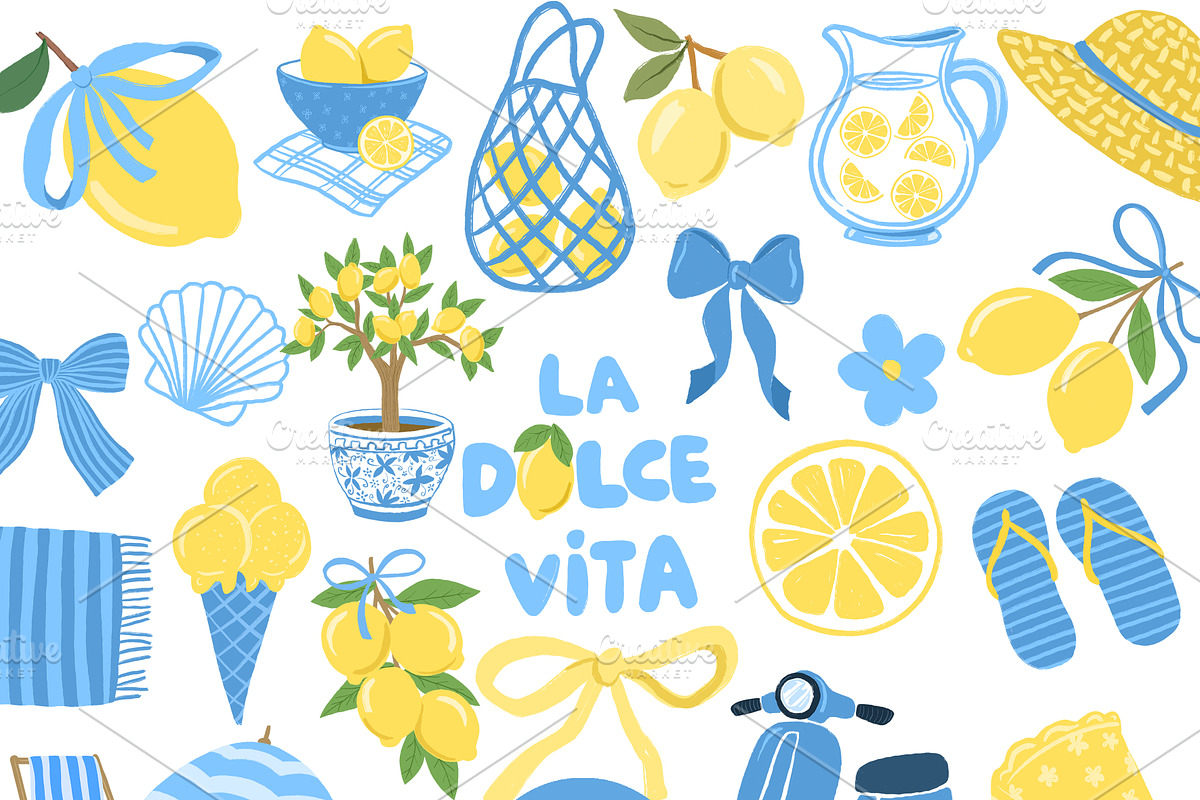 Lemon PNG Bundle La Dolce Vita, a Seasonal Illustration by PatternPalette (Photo 1 of 7)