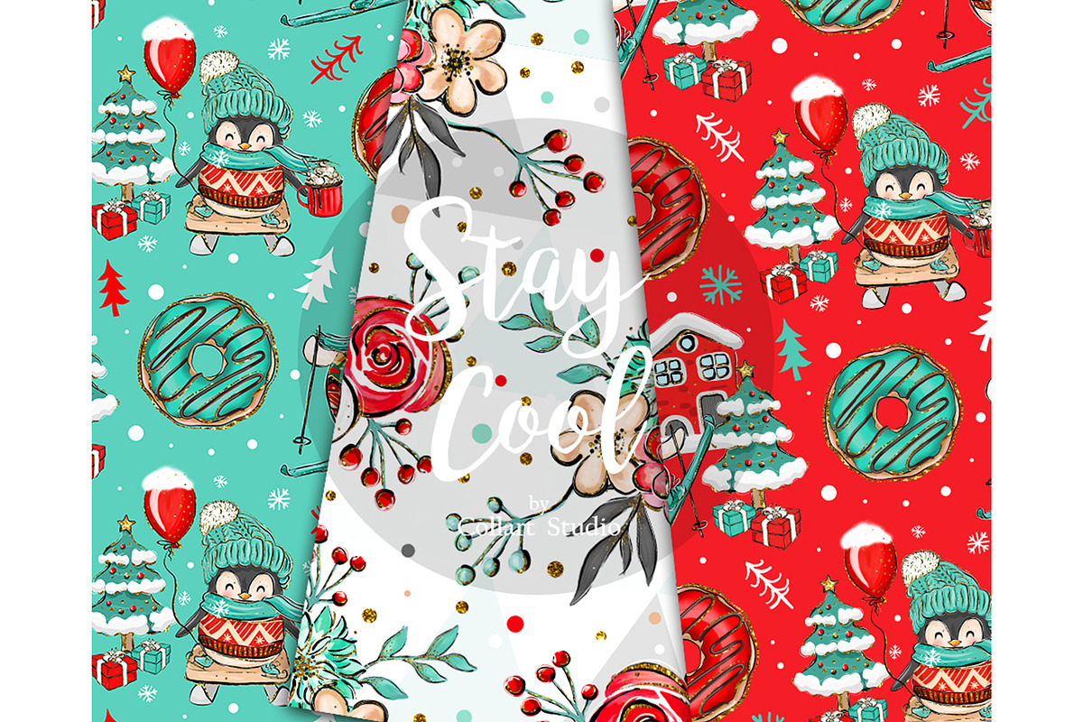 Winter digital paper, Christmas, a Pattern Graphic by Collart Studio (Photo 6 of 9)