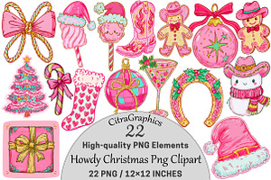 Howdy Christmas PNG Clipart Bundle, a Seasonal Illustration by CitraGraphics