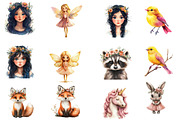 Watercolor Woodland Fairy Clipart, an Illustration by Designworld (Thumbnail 4 of 6)