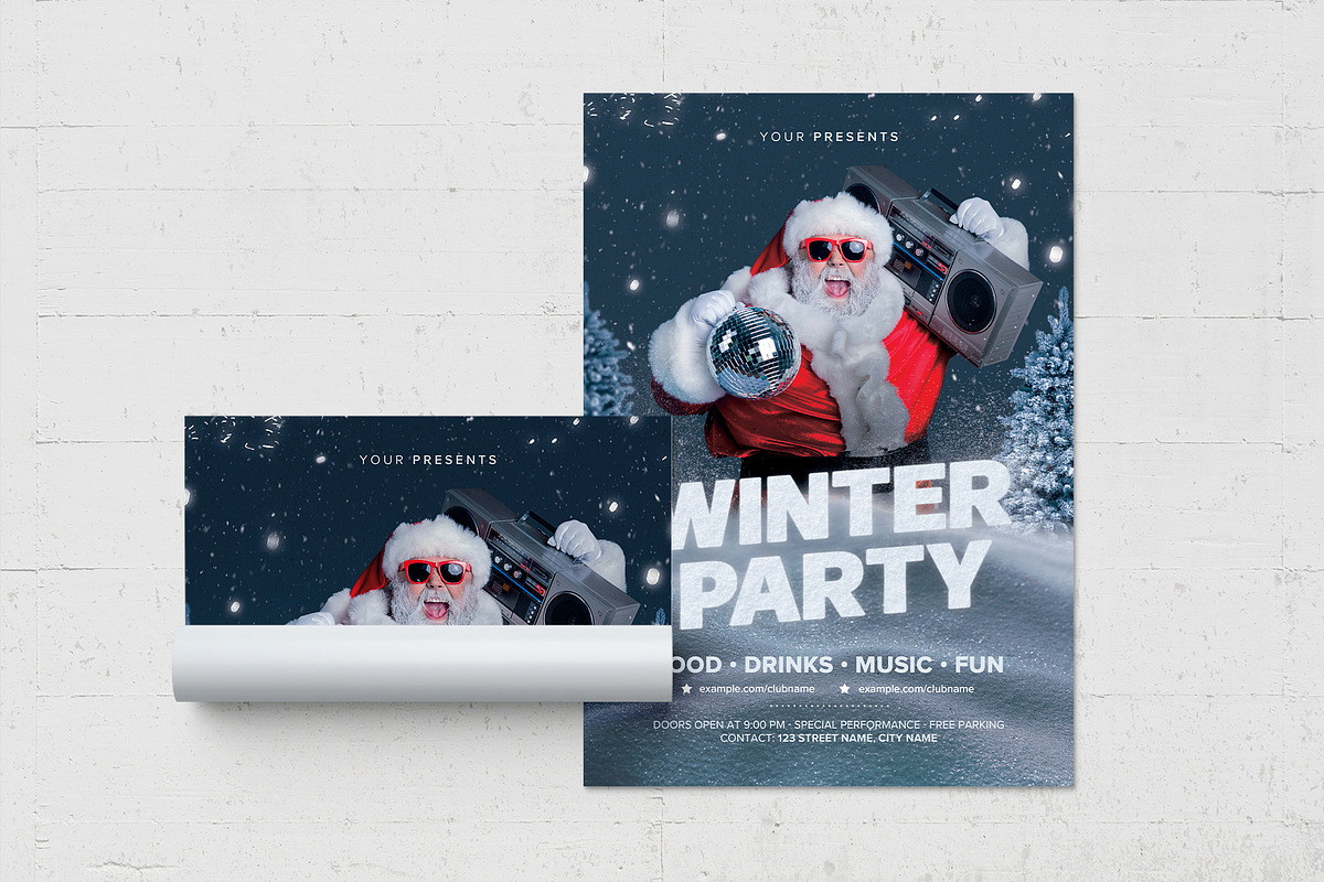 Winter Party Flyer Template, a Flyer Template by BrandPacks (Photo 4 of 5)