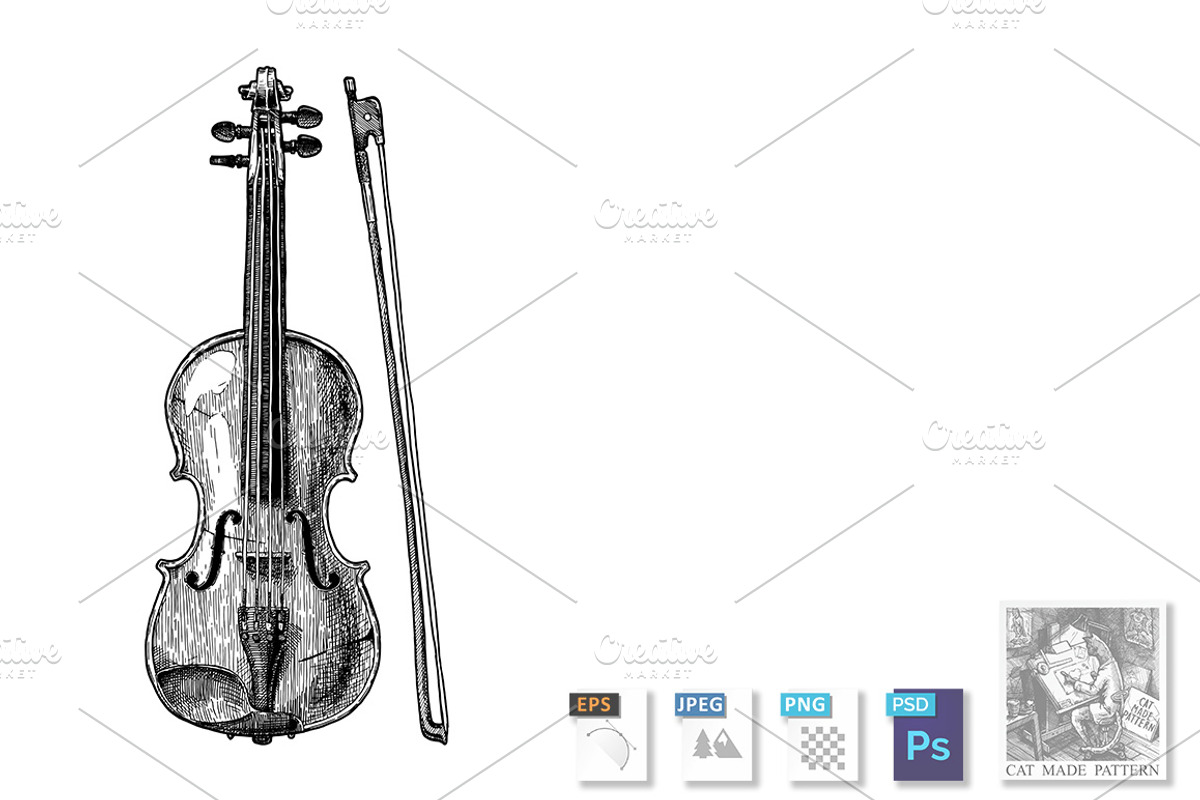 illustration of Viola, an Object Illustration by CatMadePattern