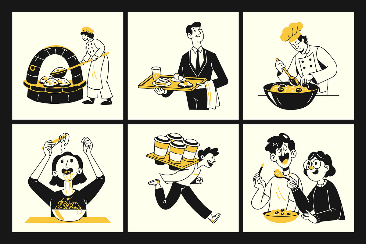 Food and Delivery Illustrations Set, a Food Illustration by Brickclay (Photo 5 of 9)