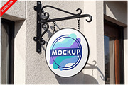 Round Sign Textured Wall PSD, a Product Mockup by Bruno's Shop (Thumbnail 1 of 3)