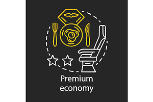 Premium Economy Chalk Icon