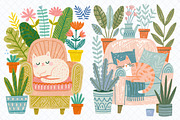 Cozy Sleeping Cats Clipart Bundle, an Animal Illustration by Whimsy Brush Studio (Thumbnail 6 of 10)