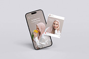 INSTAGRAM POST & STORY MOCKUP, an iPhone Mockup by HanaSaka_Studio (Thumbnail 2 of 5)