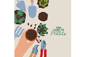 pretty plant poster, an Illustration by studiogstock