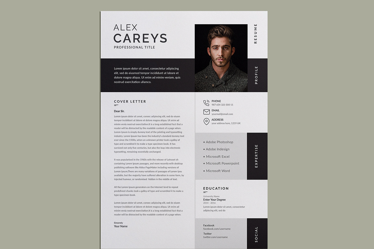 Clean Resume/CV | Word & Canva preview 4