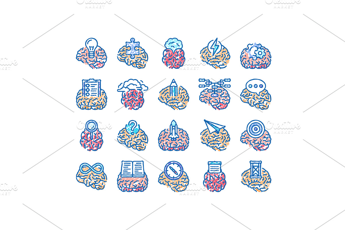 brainstorm business team think icons, an Object Illustration by pikepicture