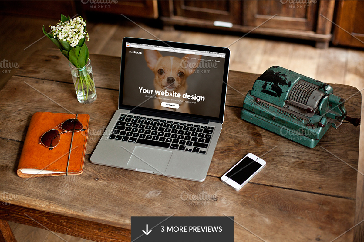 Macbook retro vol. 1 - 8 mockups, a Household Mockup by show it better (Photo 5 of 5)
