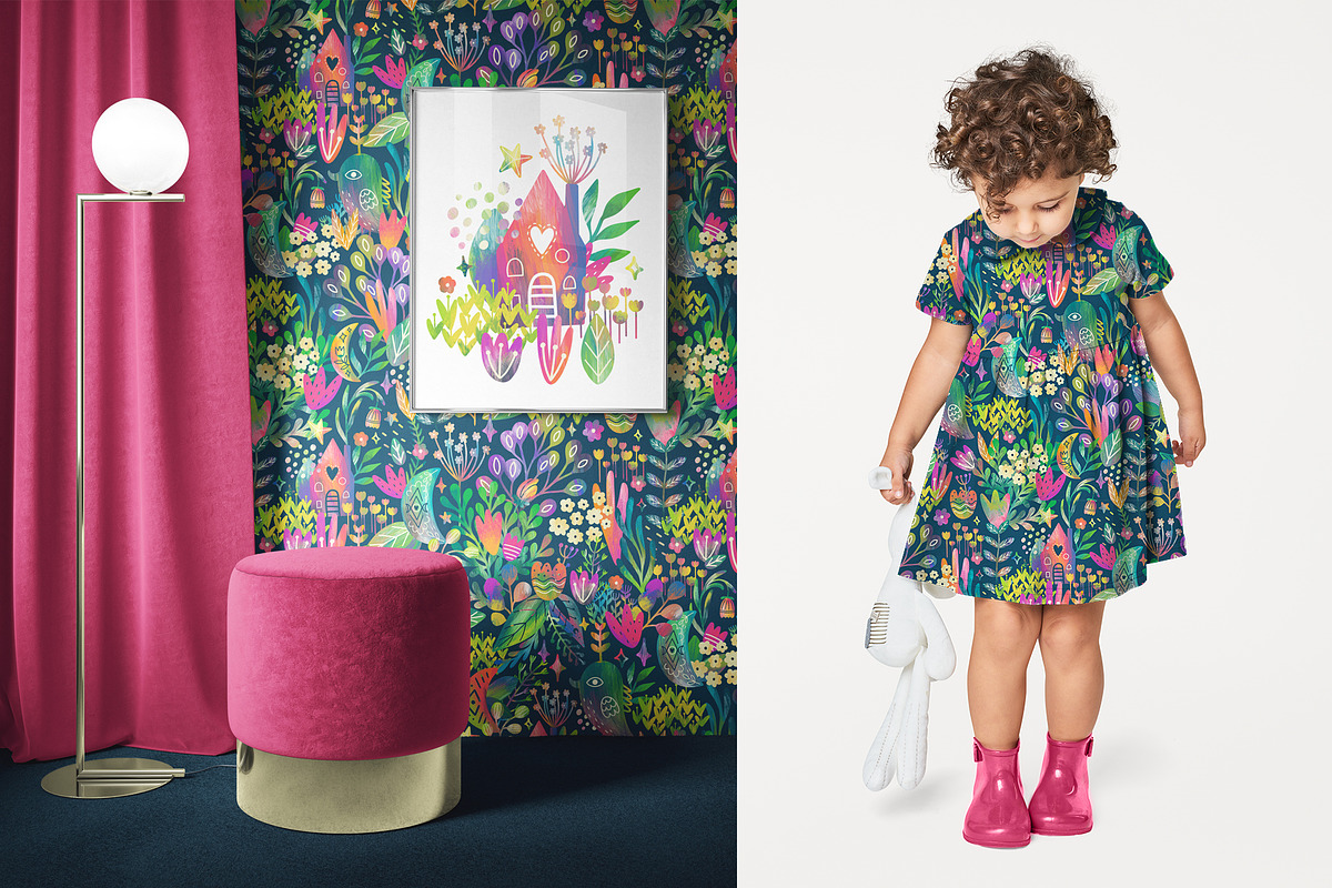 Fairy Garden - Floral Pattern, a Pattern Graphic by Velliniki (Photo 2 of 9)