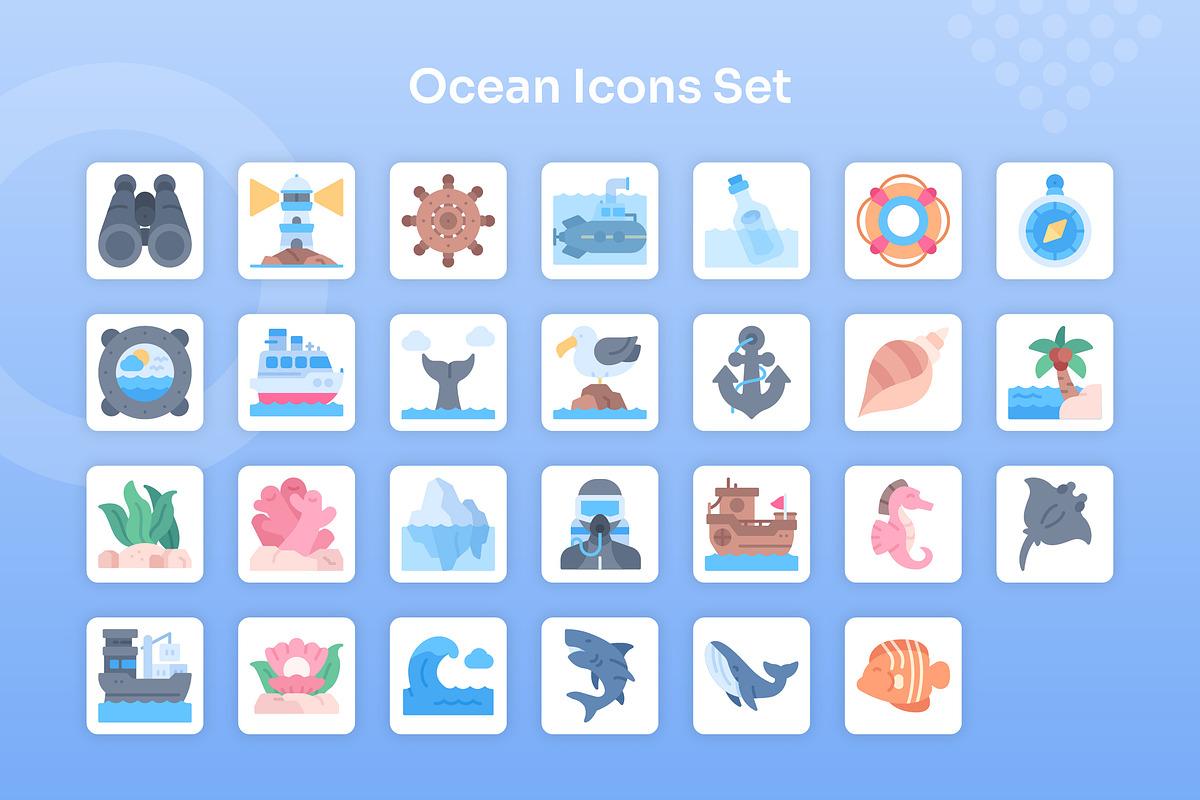 Ocean Icons Set - Flat, an Icon by Kmg Design (Photo 2 of 2)