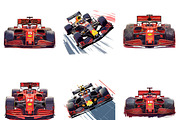 Watercolor Red Racing Sports Clipart, a Sport Illustration by Design Scotch (Thumbnail 6 of 8)