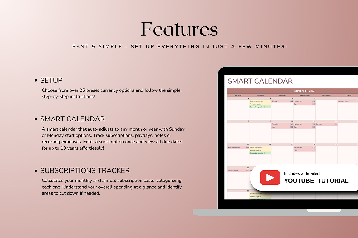 Subscriptions Tracker - Neutral, a Templates & Theme by The Creative Plans co (Photo 3 of 10)