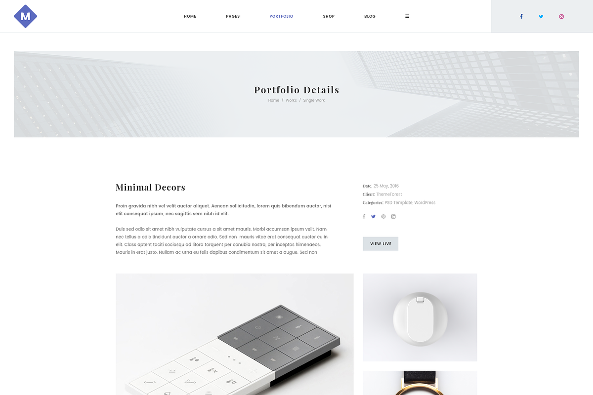 M - Minimal PSD Portfolio Template, a Landing Page Template by bigpsfan's SHOP (Photo 15 of 24)