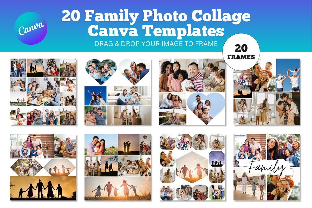 Family Photo Collage Canva Template, a Poster Template by Snapybiz (Photo 1 of 9)