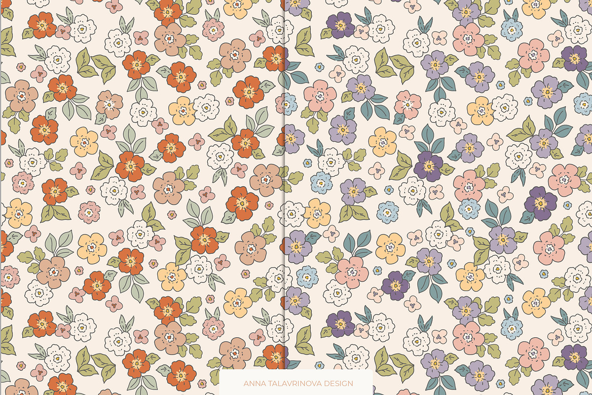 Wild flower seamless pattern, a Pattern Graphic by Cozy pattern shop (Photo 2 of 4)
