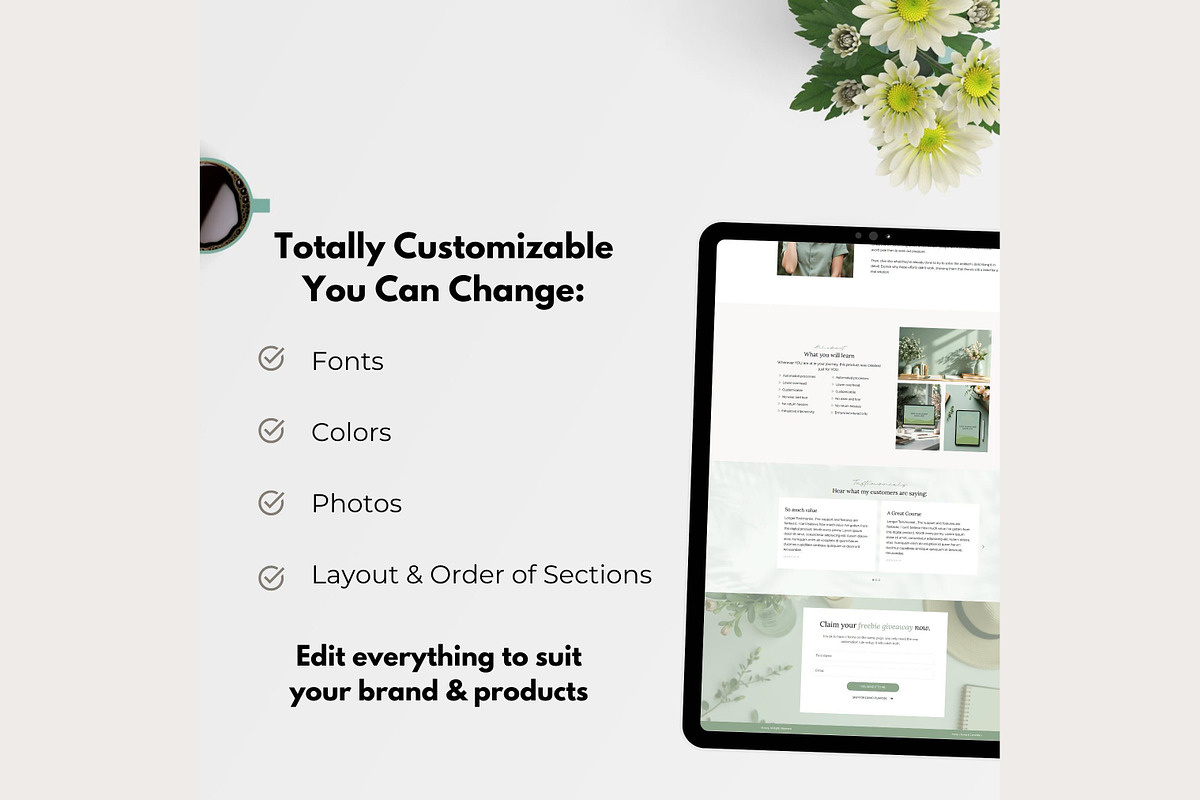 Systeme.io Sage Botanica Lead Magnet, a Landing Page Template by Hayley's Digital Hub (Photo 8 of 10)