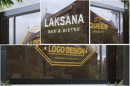 Storefront glass logo mockup