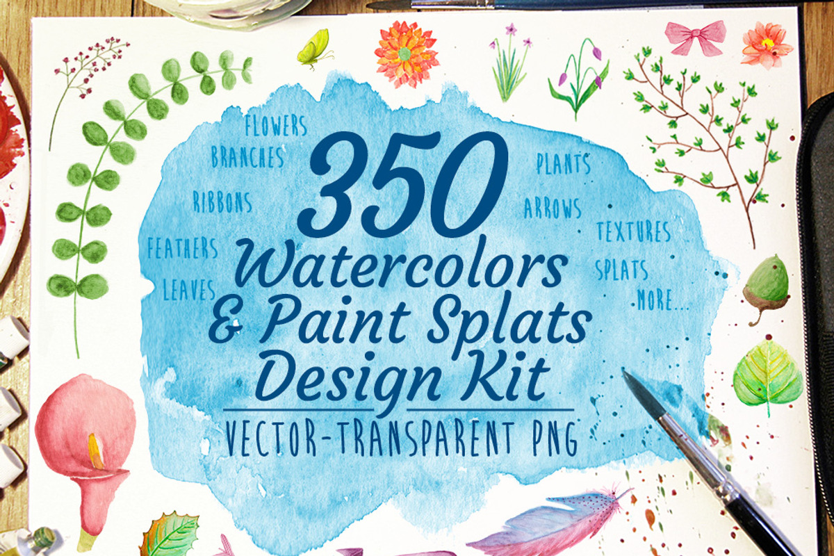 Watercolor Design Kit, a Texture Illustration by Seyyahil (Photo 1 of 5)