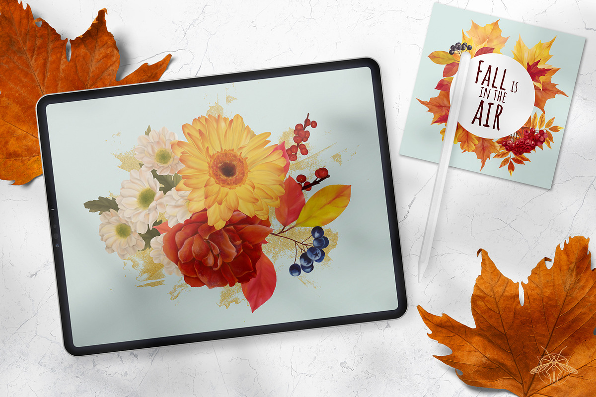 Golden | Watercolor Autumn set, a Decorative Illustration by Tanya Vollar (Photo 14 of 14)