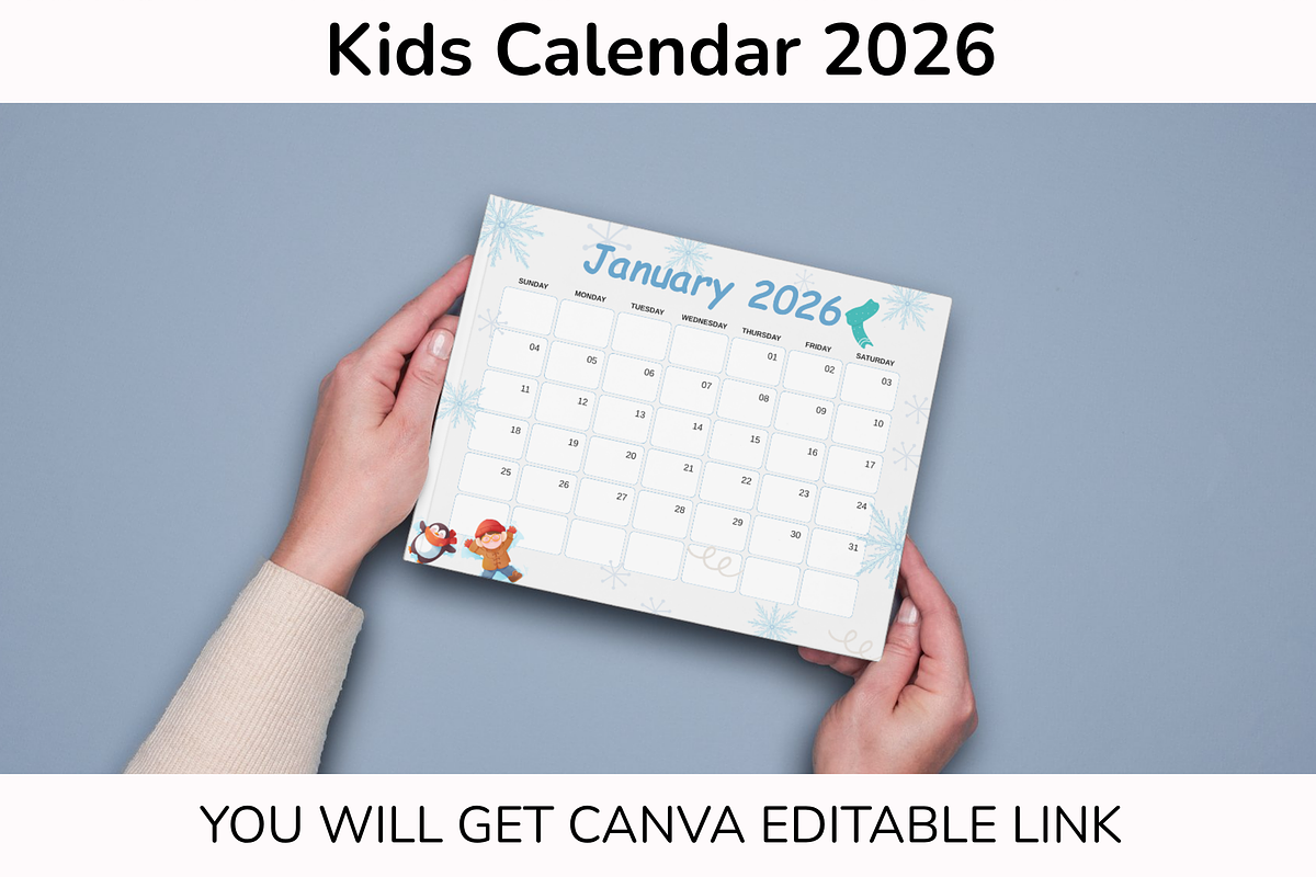 2026 Canva Kids Calendar Template, a Card Template by Snapybiz (Photo 10 of 10)