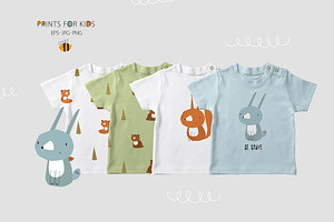 Cute Forest Set. Funny Forest Animal