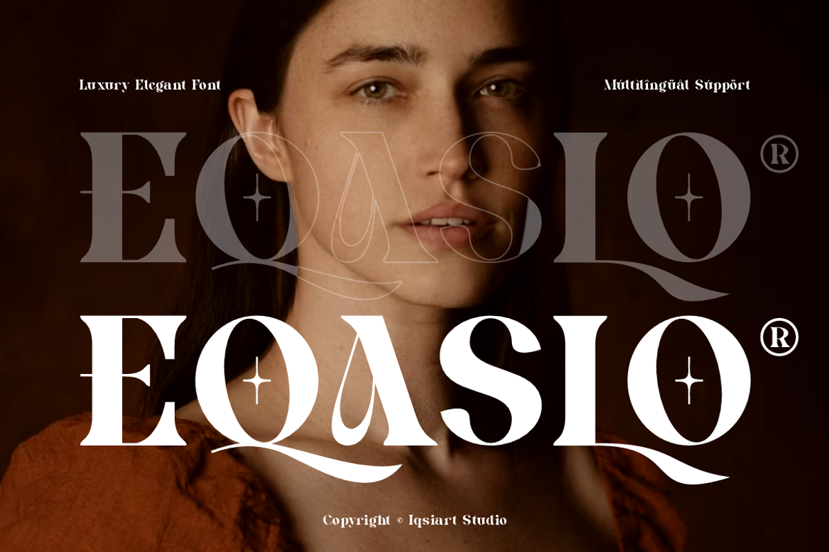 Eqaslo - Elegant Vintage Font, a Serif Font by Iqsiart Studio (Photo 1 of 14)
