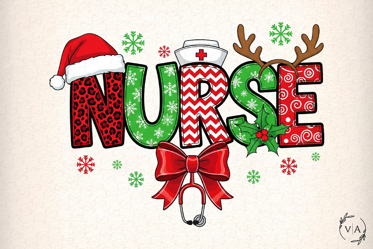 Christmas Nurse Sweatshirt PNG, an Illustration by Craft Nest (Photo 1 of 6)