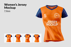 V Neck Women Jersey Mockup, a Product Mockup by Mockupdaddy