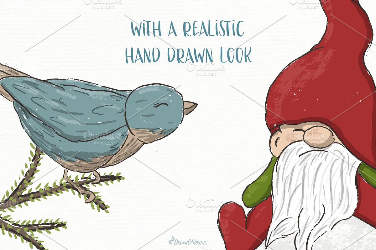 Christmas Gnomes & Friends, an Animal Illustration by DreamONprints (Photo 11 of 14)