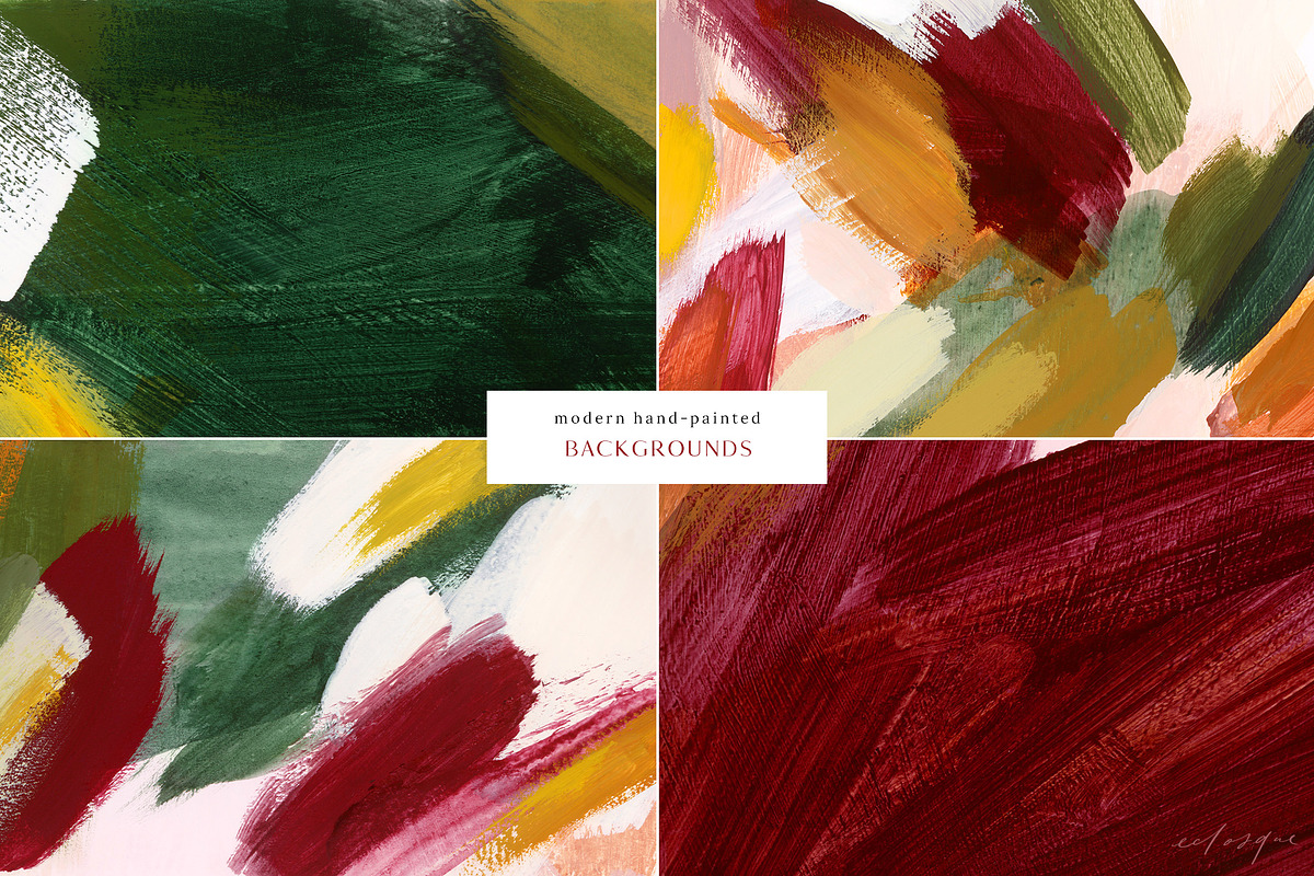 Festive Abstract Painted Backgrounds, a Background Graphic by eclosque
