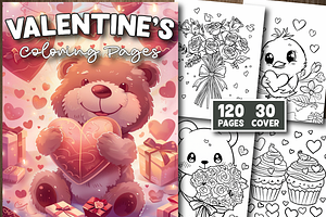 Valentine’s Coloring Book, a Seasonal Illustration by Design Station