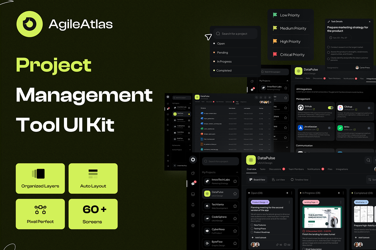 Project Management Tool UI Kit, an UI Kit Template by Oussema A (Photo 2 of 8)