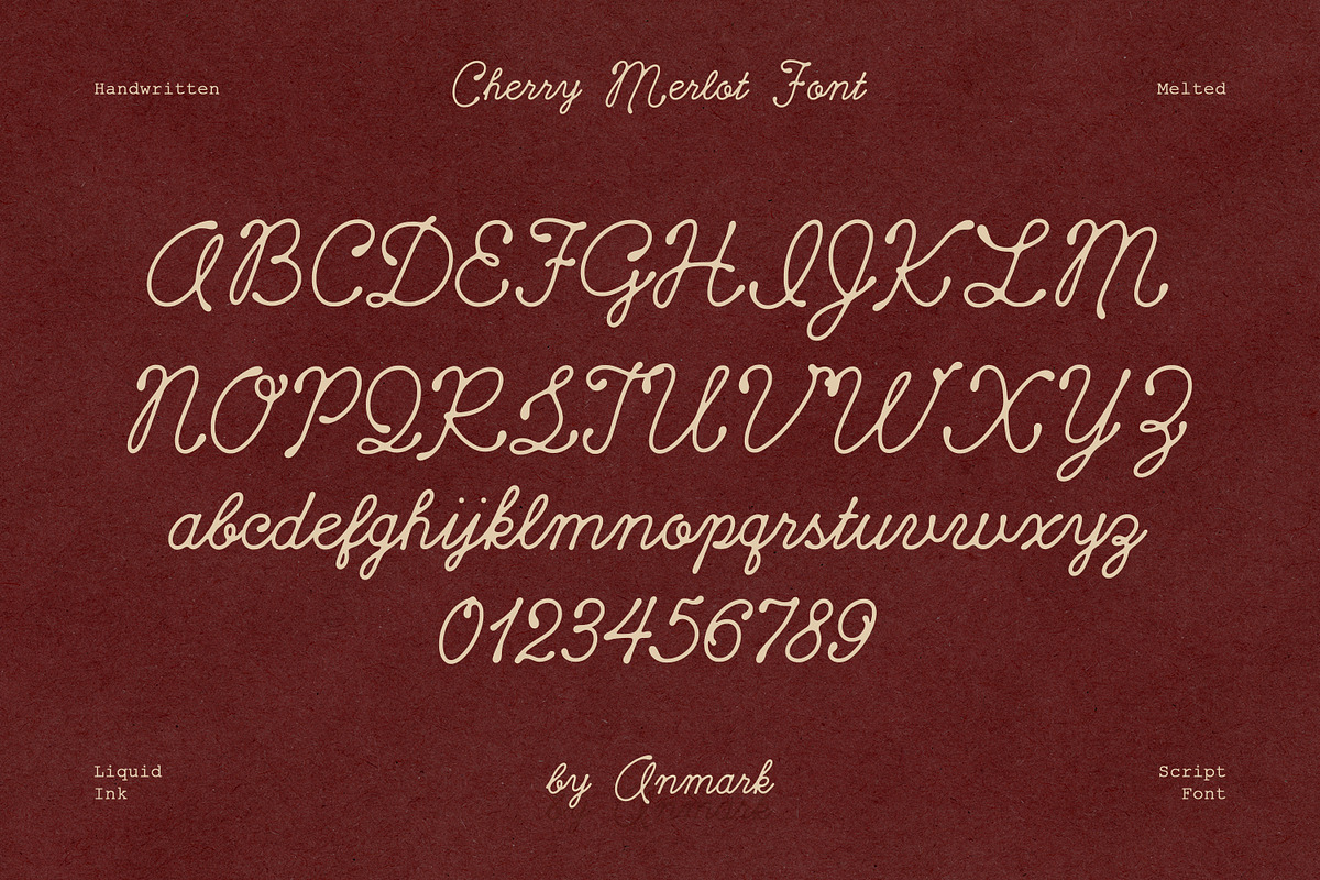 Cherry Merlot Vintage Ink Script, a Script Font by AnMark (Photo 7 of 16)