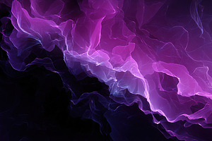 Vibrant flowing purple and pink abstract waves on a dark backgro, an Abstract Photo by Ales Munt