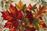 Beaded Autumn Leaves PNG, an Object Graphic by The Edit (Thumbnail 3 of 3)