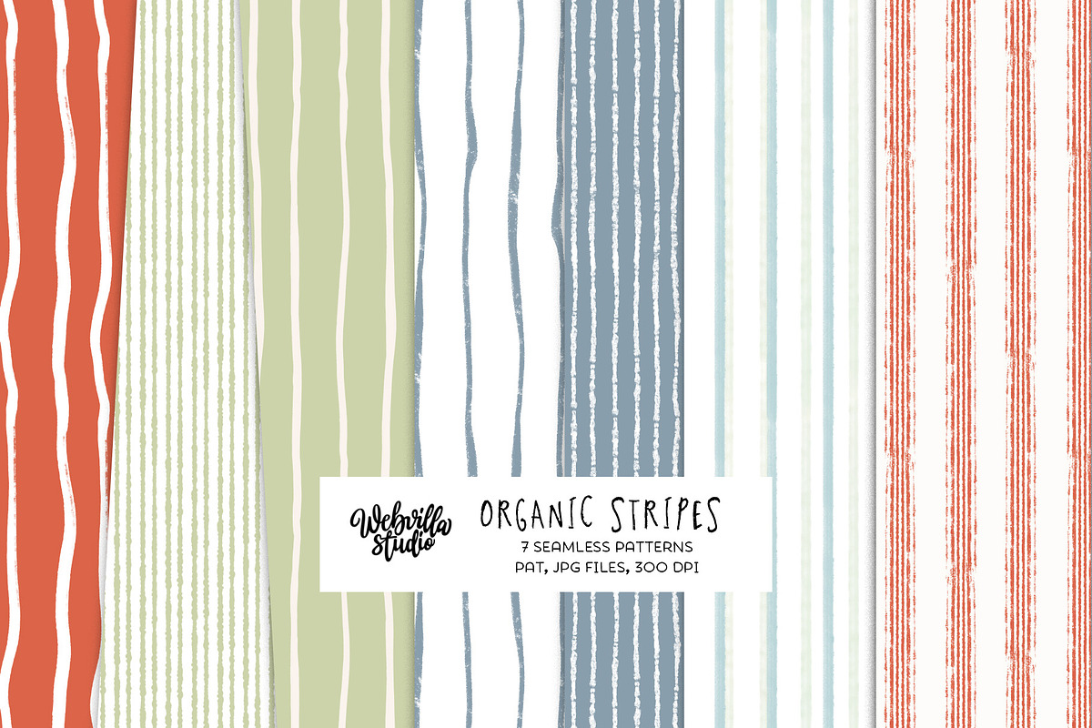 Organic Stripes Patterns, a Pattern Graphic by Webvilla Studio (Photo 1 of 5)