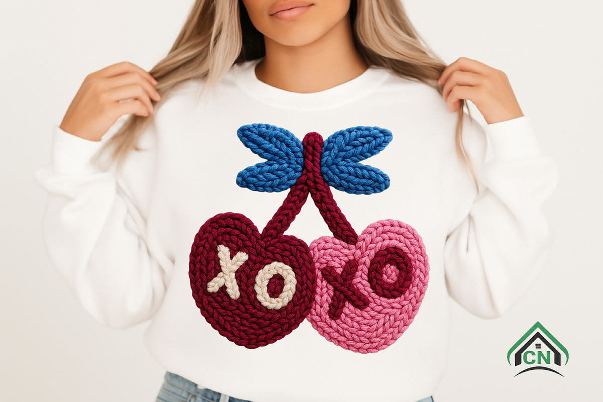 Valentine Knitted XOXO Heart Cherrie, an Illustration by Craft Nest (Photo 5 of 7)