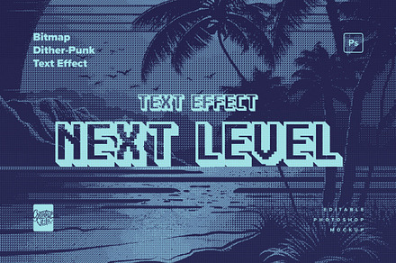 Bitmap Dither Text Effect Set