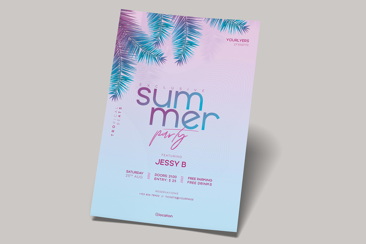 Summer Party PSD Flyer Template, a Flyer Template by Naim Selmani (Photo 2 of 3)