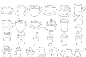 25 Coffee Procreate Stamps