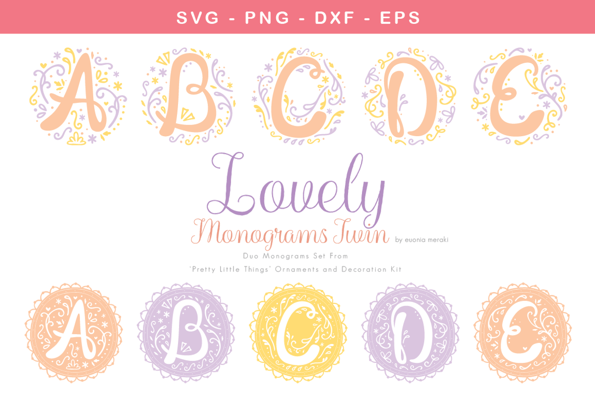Lovely Monograms Twin + Graphics, an Object Graphic by Euonia Meraki (Photo 1 of 6)