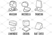 Different types cheese engraving, a Food Illustration by MoreVector (Thumbnail 2 of 4)