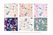 Nerida. Seamless marine pattern, a Pattern Graphic by emeraldthue (Thumbnail 6 of 7)