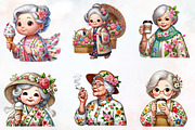 Spring Funny Grandma Clipart, an Illustration by RobertsArt (Thumbnail 3 of 7)