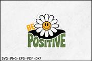 Be Positive Daisy Smile Flower SVG, an Object Graphic by BeeCraftR (Thumbnail 1 of 2)