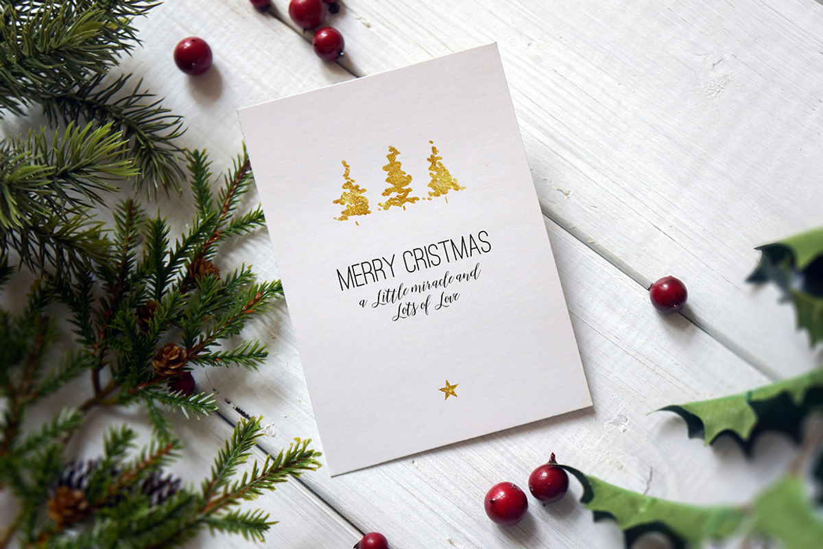 Christmas card Mockup, a Print Template by Amris (Photo 6 of 6)